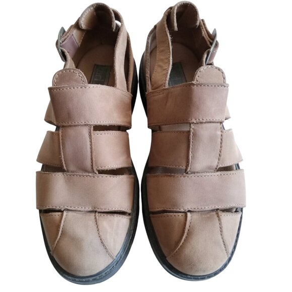 Vintage Karl Kani Men Sandals 10.5 Leather Closed Toe Fisherman 90s Hip Hop